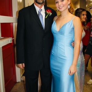 Elegant Blue Satin Gown